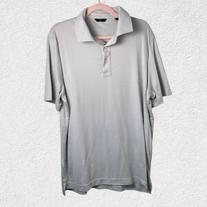 Saks Fifth‎ Avenue Gray Polo Shirt Men XL Soft Knit Short Sleeve Casual Golf Top